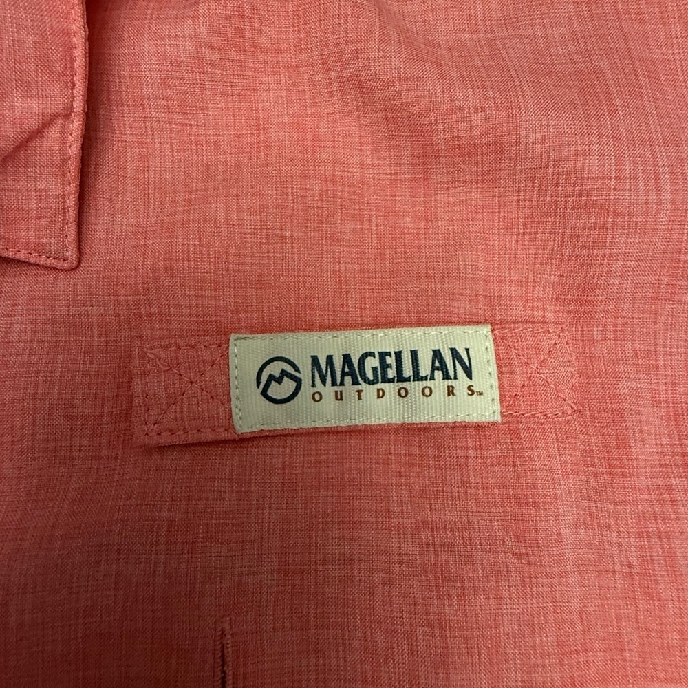 Magellan Fish Gear Button Down Shirt XL Coral Short Sleeve Fishing Outdoor Light - Picture 7 of 11